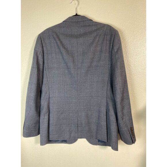 J. Crew Mens Gray Glen Plaid Wool Blazer Size 40S 2Button Notch Lapel Lined Blue - Picture 2 of 16